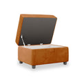 Pippa Burnt Orange Velvet Small Storage Pouffe