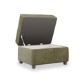 Pippa Fern Green Velvet Small Storage Pouffe