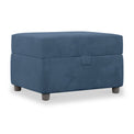 Pippa Teal Blue Velvet Small Storage Footstool from Roseland Furniture