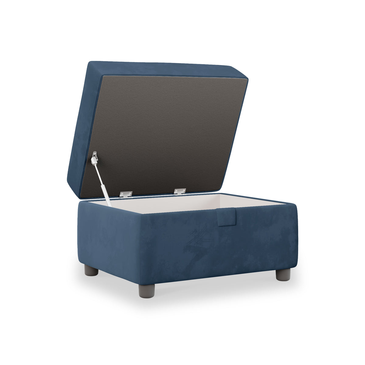 Pippa Teal Blue Velvet Small Storage Footrest