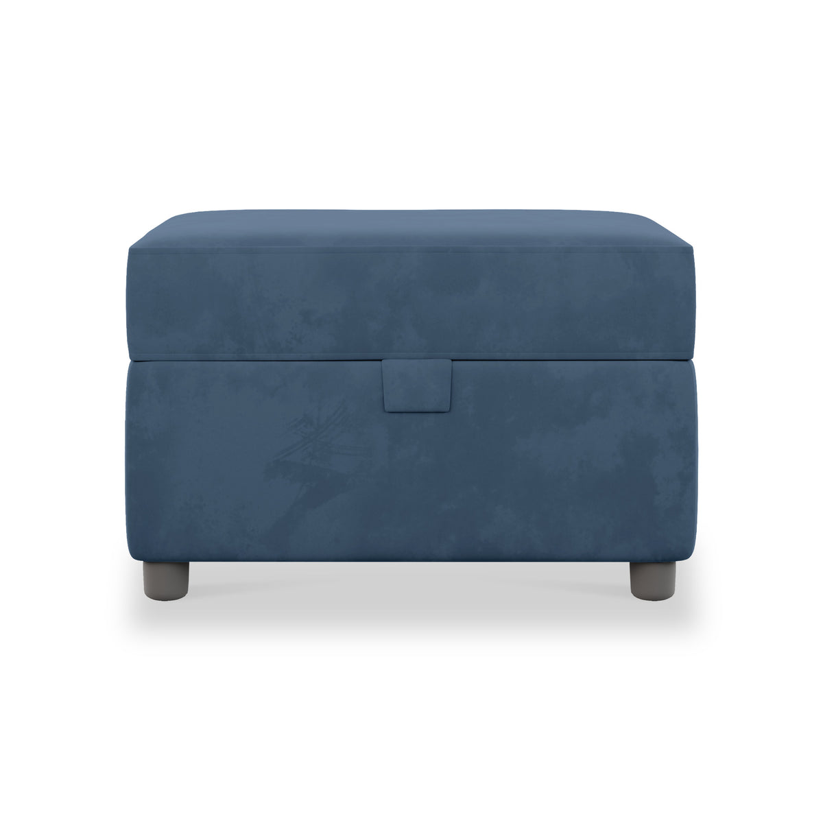 Pippa Teal Blue Velvet Small Storage Pouffe