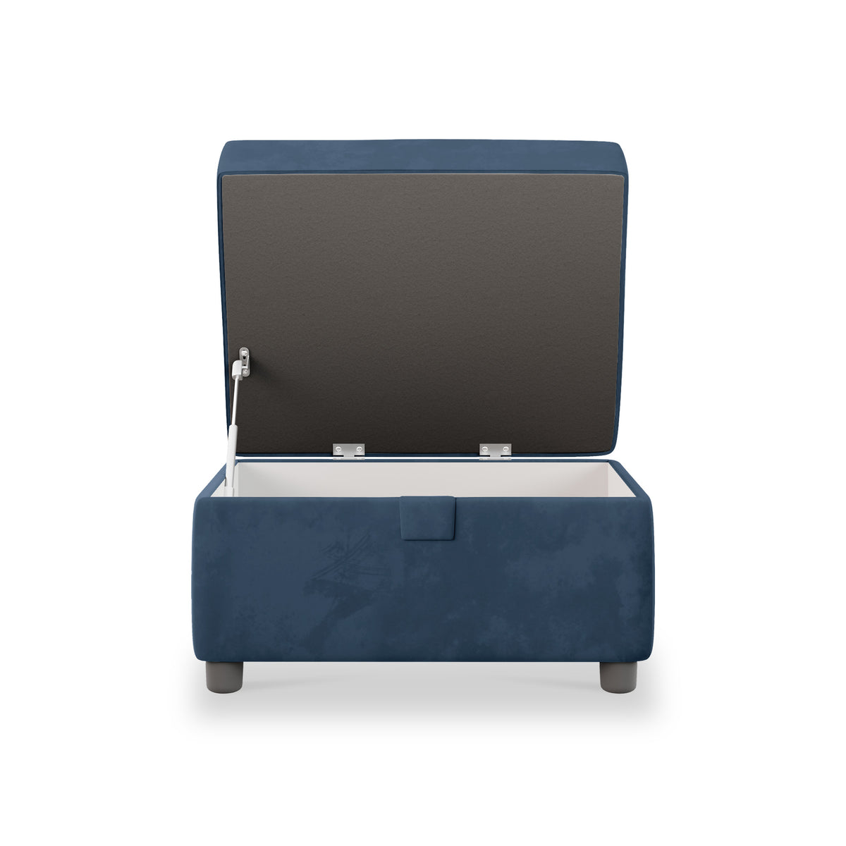 Pippa Teal Blue Velvet Small Storage Footstool from Roseland Furniture