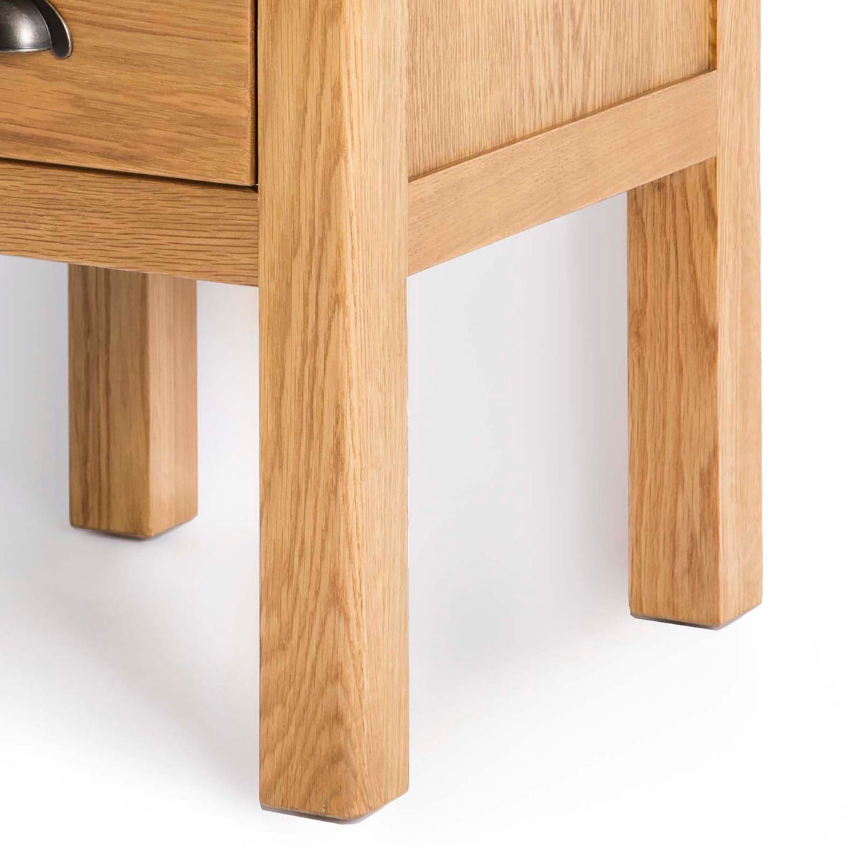 Roseland Oak Lamp Side Table - Close up of legs of table