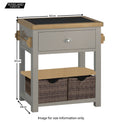 Padstow Grey Small Kitchen Island - Size Guide
