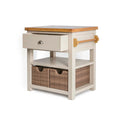 Padstow Stone Grey Small Kitchen Island - With Drawer pulled forward