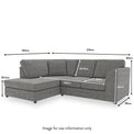 Seymour Charcoal Left Hand Corner Sofa dimensions
