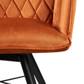Quinn Swivel Velvet Dining Chair - Close up of seat pad
