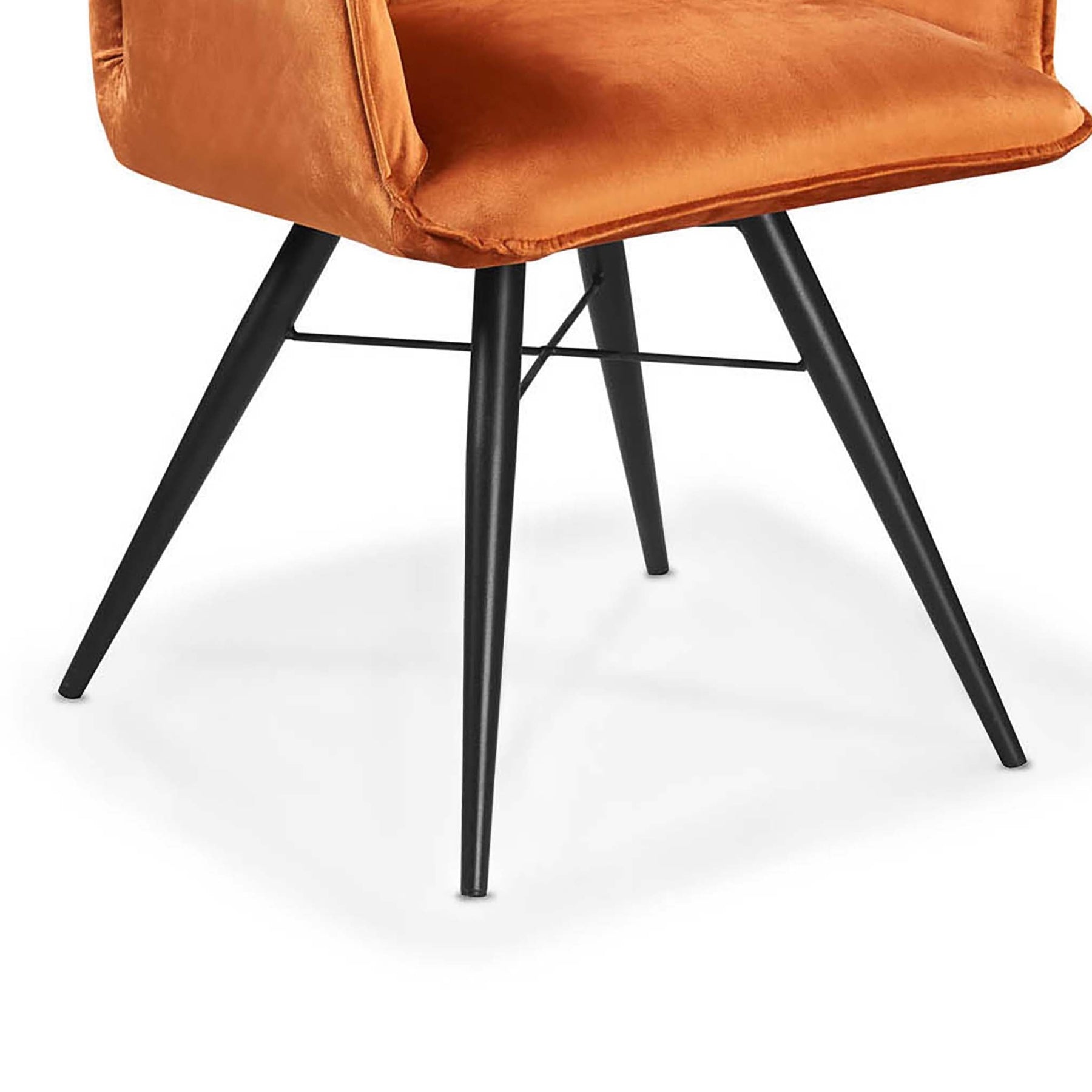 Quinn Swivel Velvet Dining Chair - Close up of legs