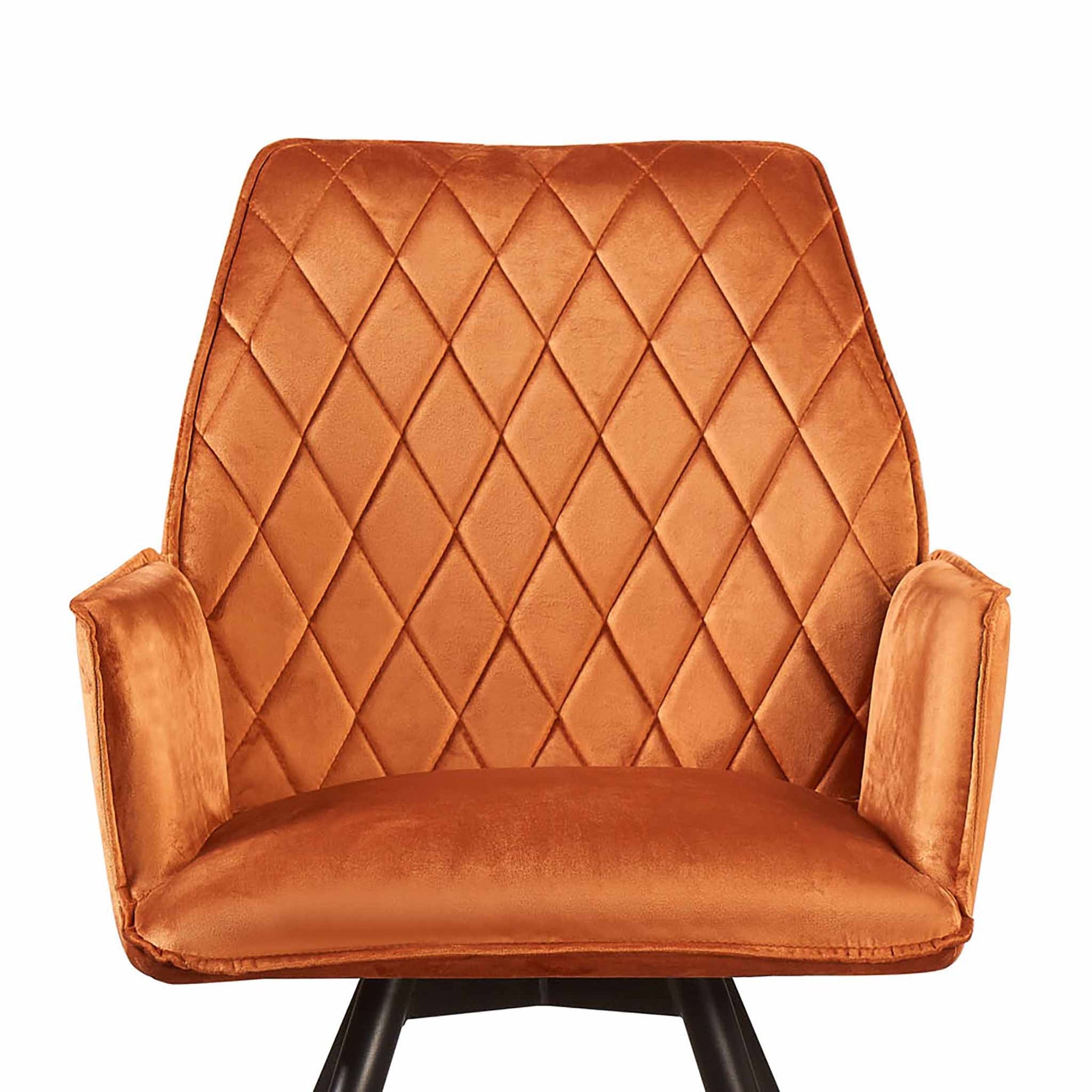 Quinn Swivel Velvet Dining Chair - Close up of seat