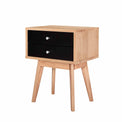 Aubrey Black 2 Drawer Bedside Table