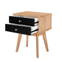 Aubrey Black 2 Drawer Bedside Table