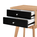 Aubrey Black 2 Drawer Bedside Table