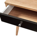 Aubrey Black 2 Drawer Bedside Table