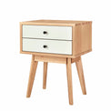 Aubrey White 2 Drawer Bedside Table