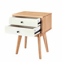Aubrey White 2 Drawer Bedside Table