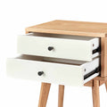 Aubrey White 2 Drawer Bedside Table