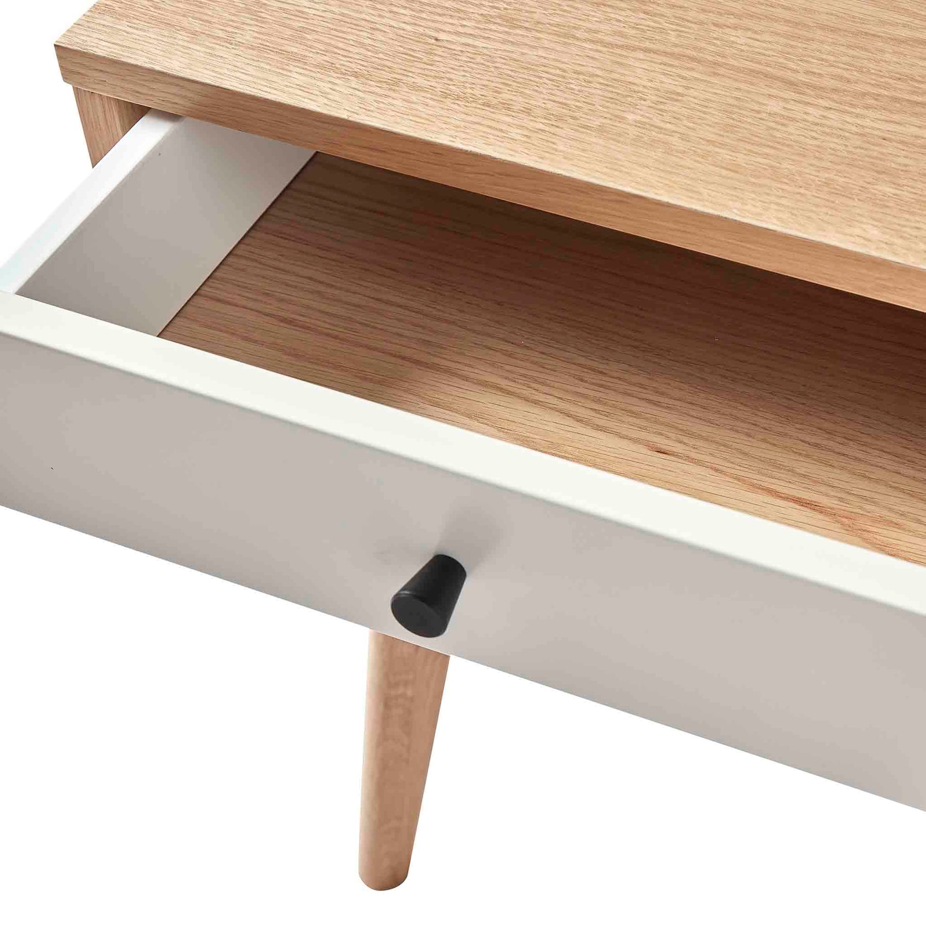 Aubrey White 2 Drawer Bedside Table