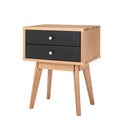 Aubrey Grey 2 Drawer Bedside Table