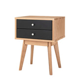 Aubrey Grey 2 Drawer Bedside Table
