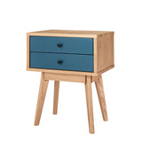 Aubrey Blue 2 Drawer Bedside Table