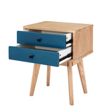 Aubrey Blue 2 Drawer Bedside Table