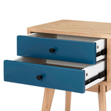 Aubrey Blue 2 Drawer Bedside Table
