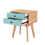 Aubrey Green 2 Drawer Bedside Table