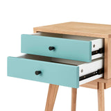Aubrey Green 2 Drawer Bedside Table
