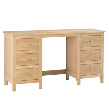 Falmouth Oak Double Pedestal Dressing Table