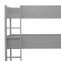 close up of the middle bunk on the Trio Grey 3 Sleeper Wooden Bunk Bed