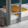 close up of the ladder on the Trio Grey 3 Sleeper Wooden Bunk Bed