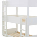 close up of the middle bunk on the Trio White 3 Sleeper Wooden Bunk Bed