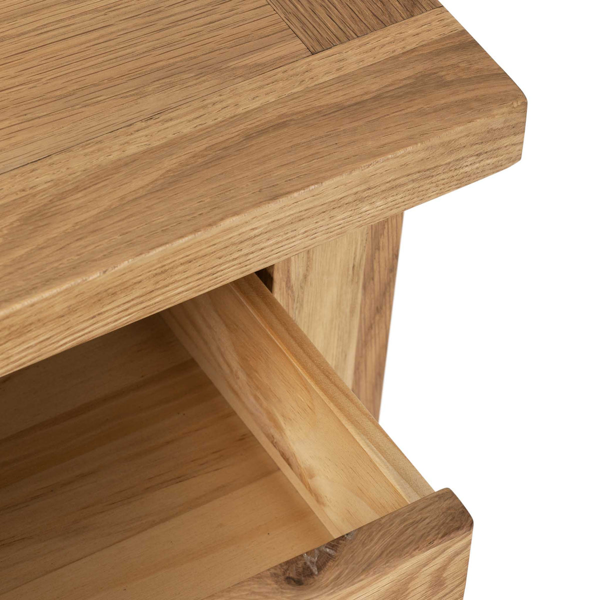 Closeup - Charlestown Oak Side Table with Drawer