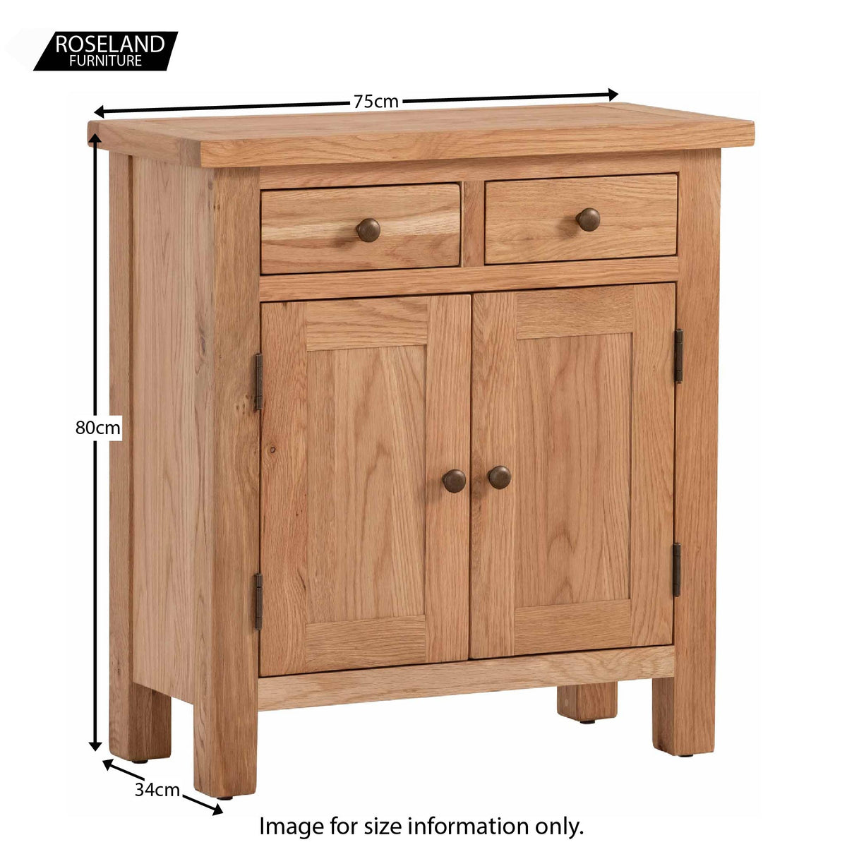 Dimensions - Charlestown Oak Extra Small Sideboard