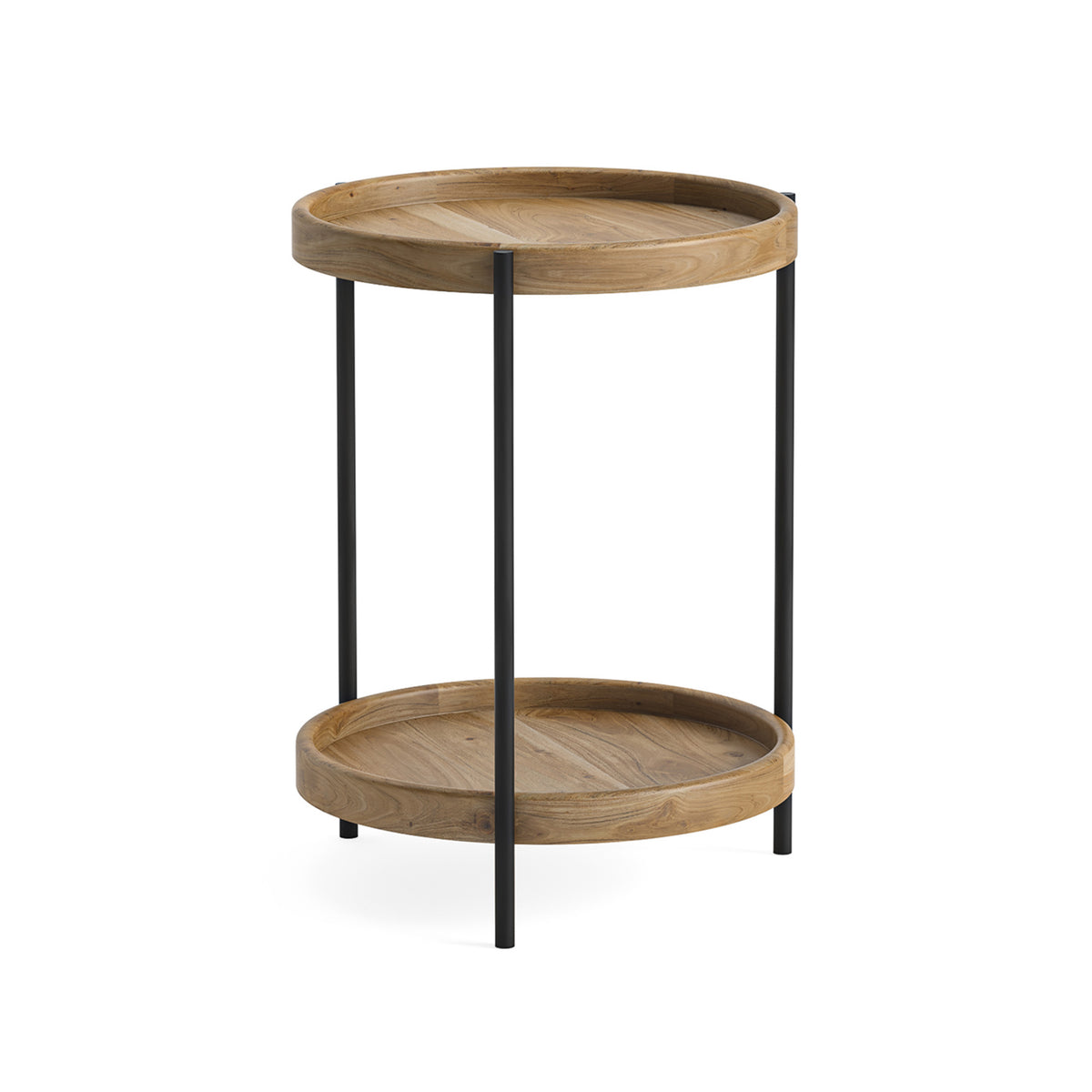 Lyra mango wooden natural 2 tier side table from Roseland furniture