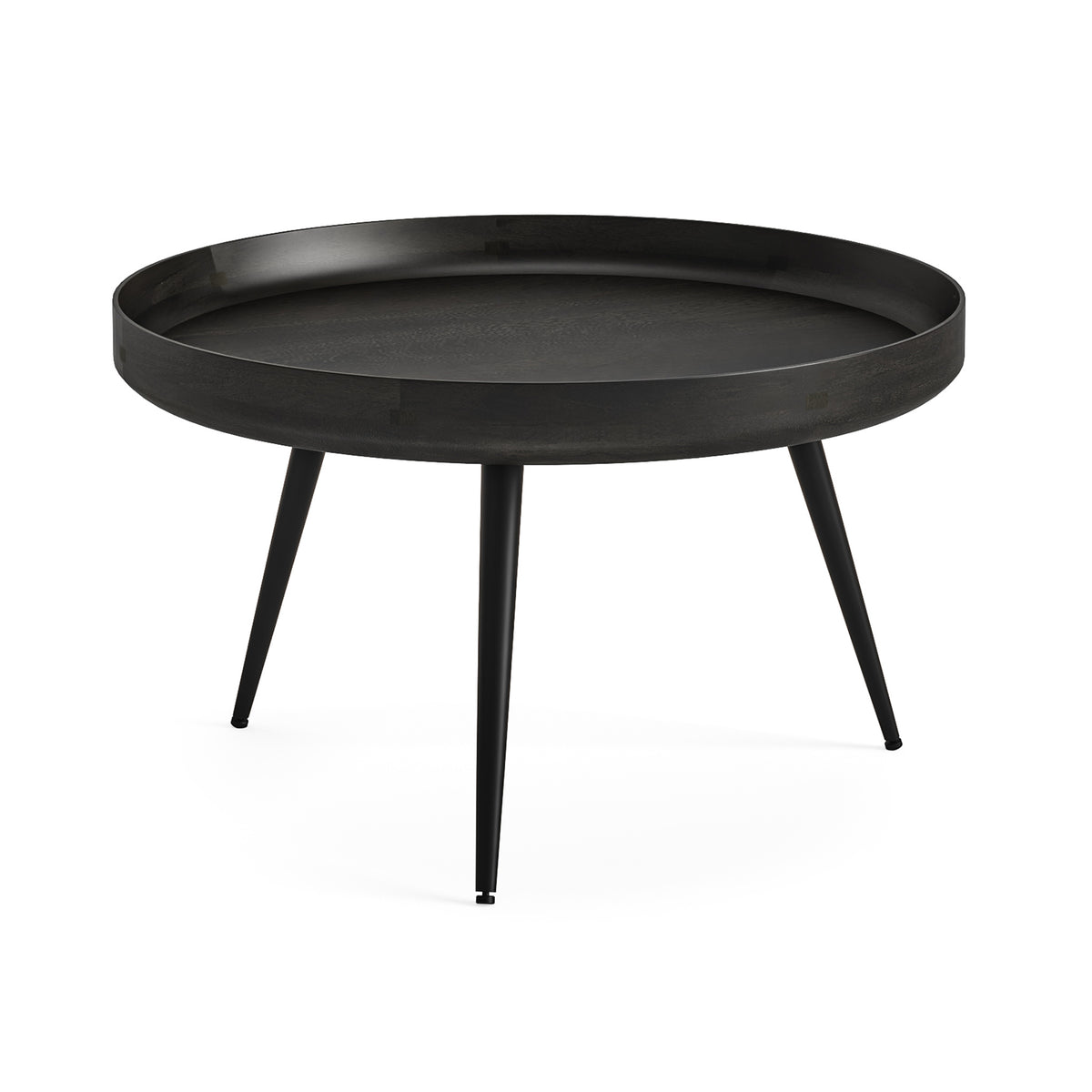 Boa 80cm Mango Wooden Round Black Coffee Table