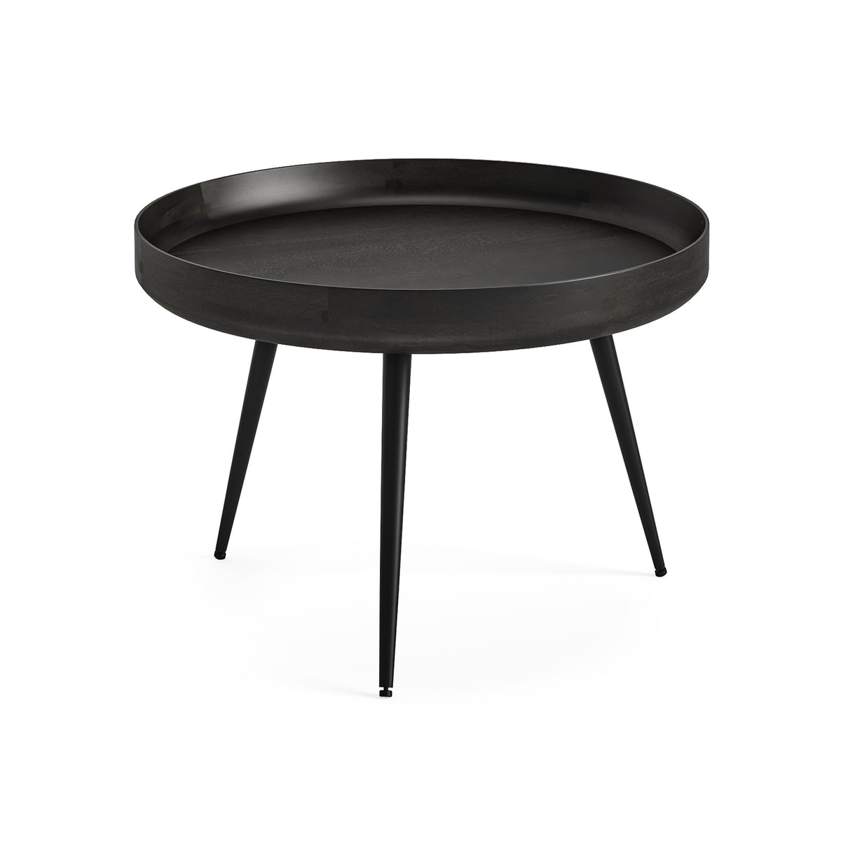 Boa 60cm Mango Wooden Round Black Coffee Table
