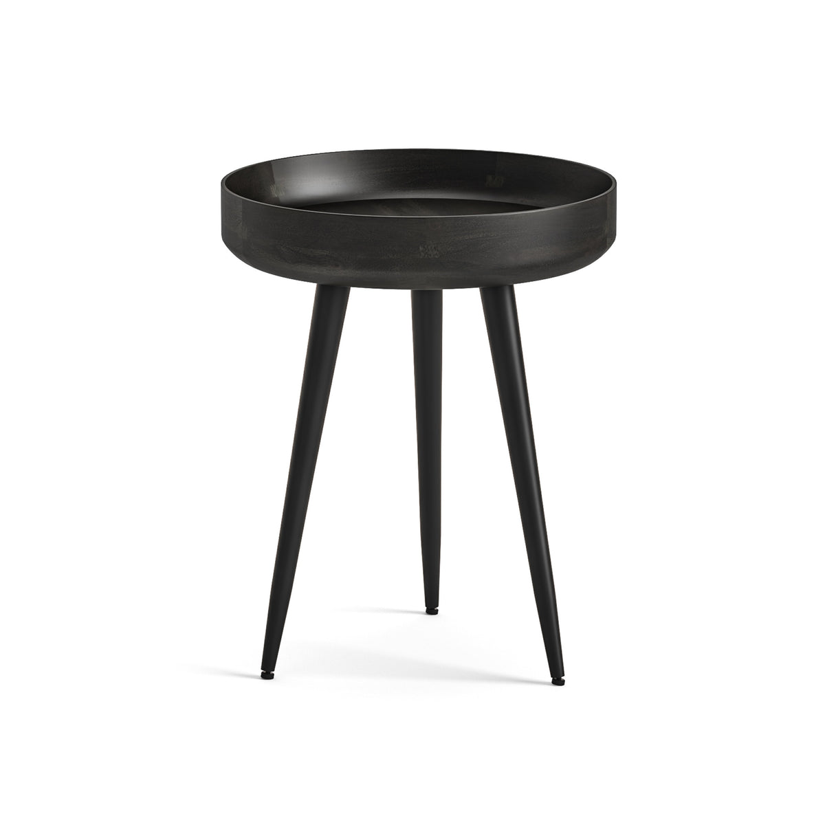 Boa Mango Wooden Round Black Side Table from Roseland Furniture