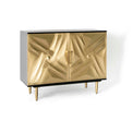 Kandla Gold Metal Cladded Sideboard with Iron Base by Roseland Furniture