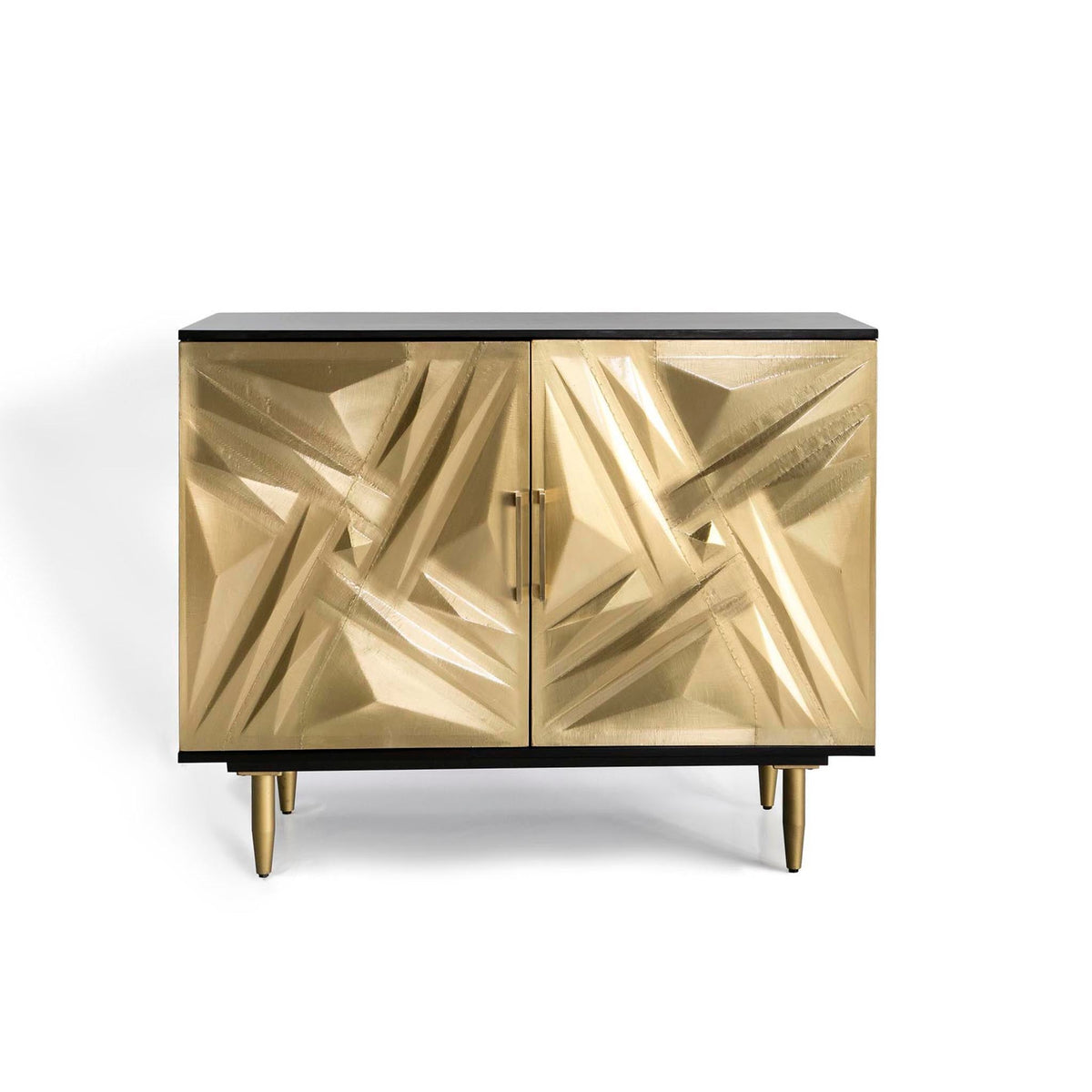 Kandla Gold Metal Cladded Sideboard with Iron Base by Roseland Furniture