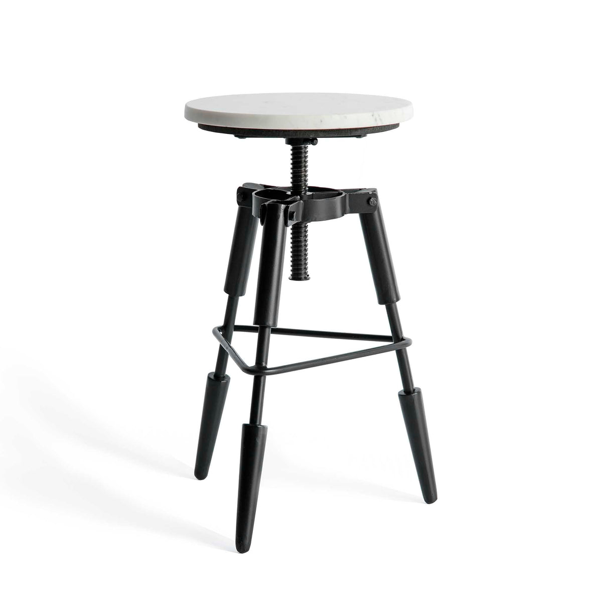 Kandla White Marble Tripod Stool