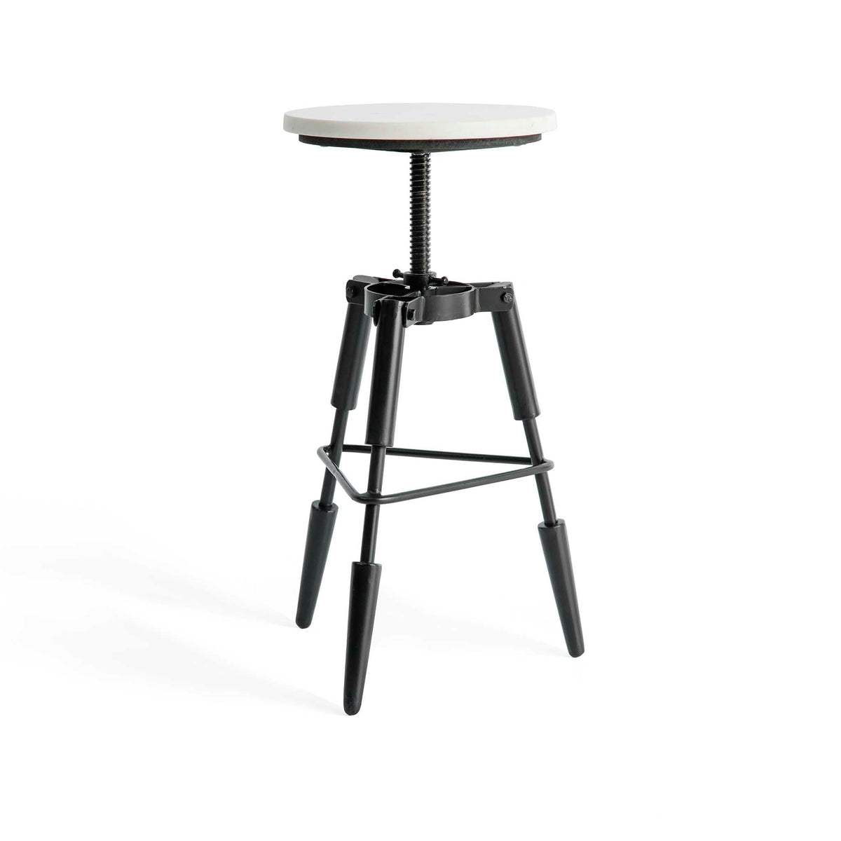 Kandla White Marble Tripod Stool by Roseland Furniture