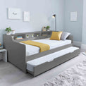 opening trundle lifestyle image for Store and Sleep Grey Twin 3ft Bed Frame