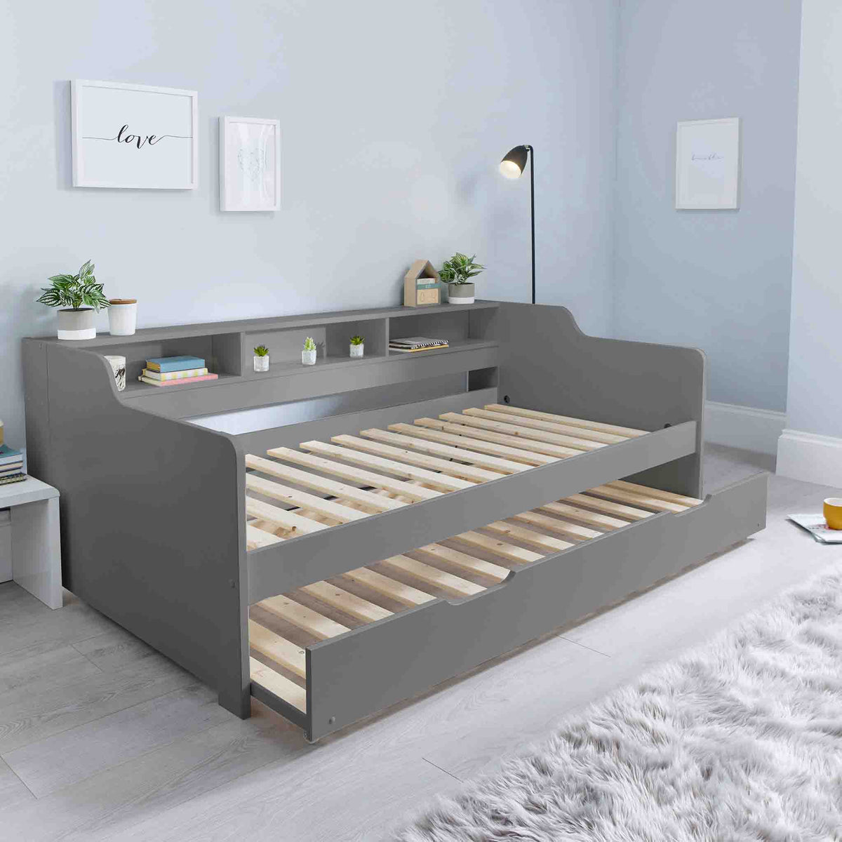 Store and Sleep Grey Twin 3ft Bed Frame