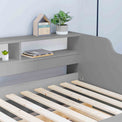 close up of the storage sections on the Store and Sleep Grey Twin 3ft Bed Frame