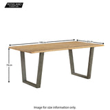 Dimensions for  Urban Elegance Reclaimed Wood Dining Table