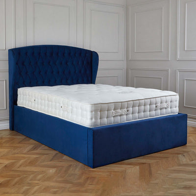 Sailsbury Velvet Ottoman Storage Bed Frame