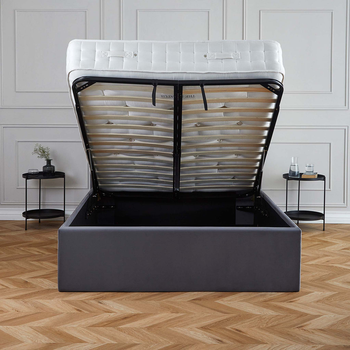 Salisbury Grey Ottoman Storage Bed Frame
