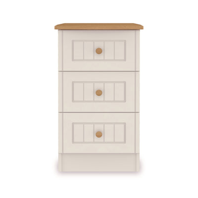 Brixham Cream 3 Drawer Bedside