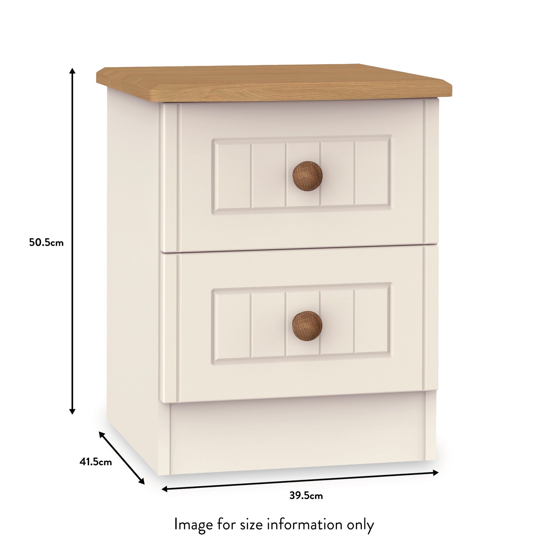 Brixham Cream 2 Drawer Bedside from Roseland
